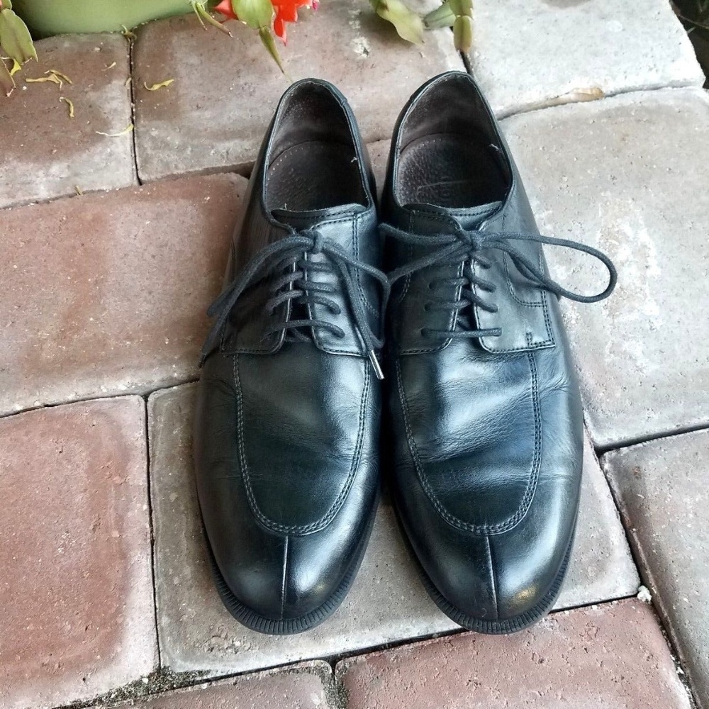 Cole Haan Black Apron Toe Lace Up Shoes Sz 9
